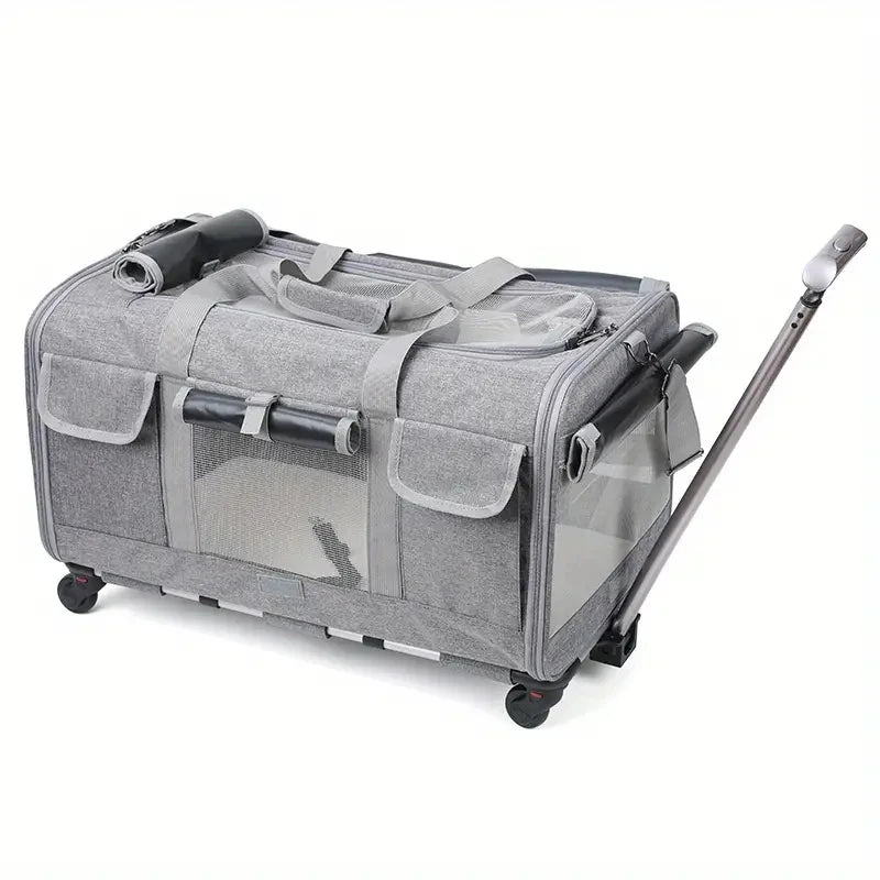 Valise à roulettes extra large pour animaux | Sac de transport pliable et détachable pour chien & chat
