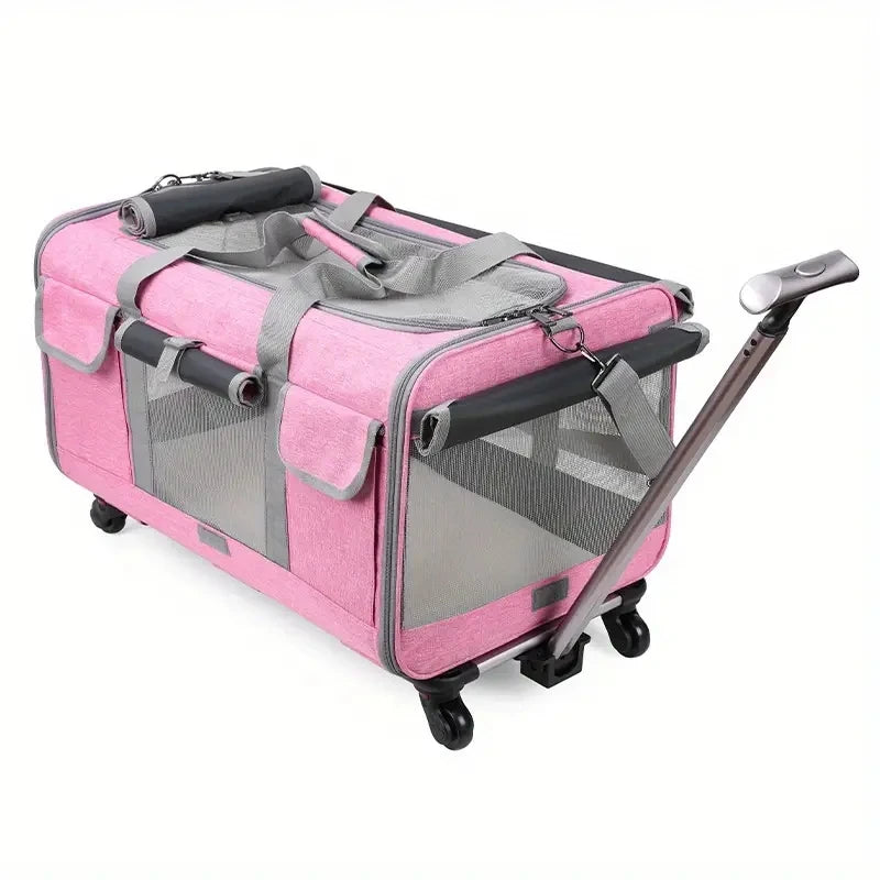 Valise à roulettes extra large pour animaux | Sac de transport pliable et détachable pour chien & chat