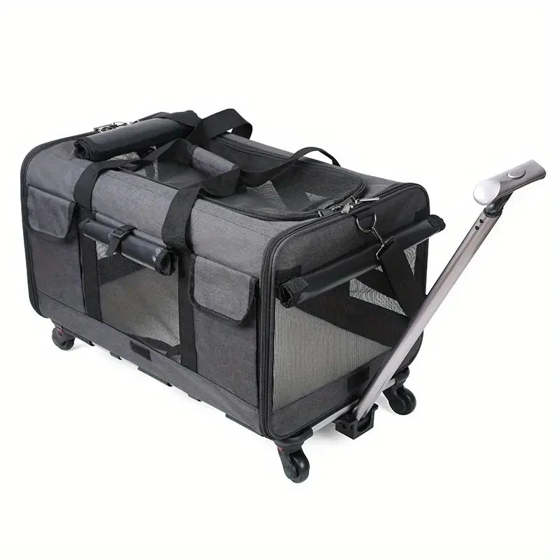 Valise à roulettes extra large pour animaux | Sac de transport pliable et détachable pour chien & chat