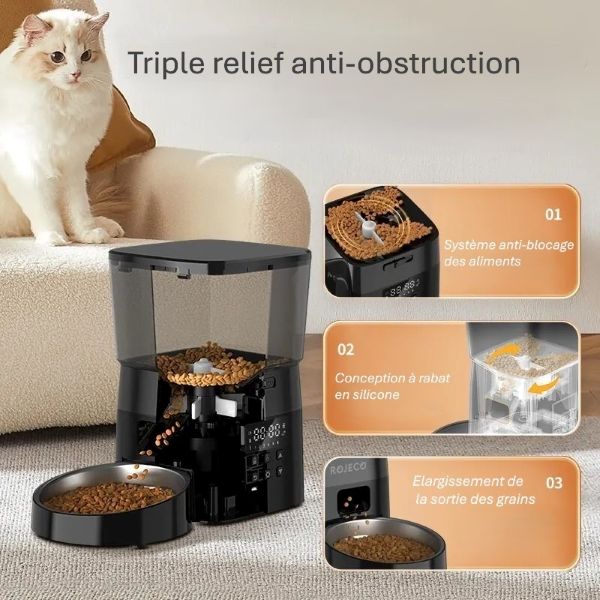 Mangeoire automatique premium | Repas Programmés pour chiens & chats heureux