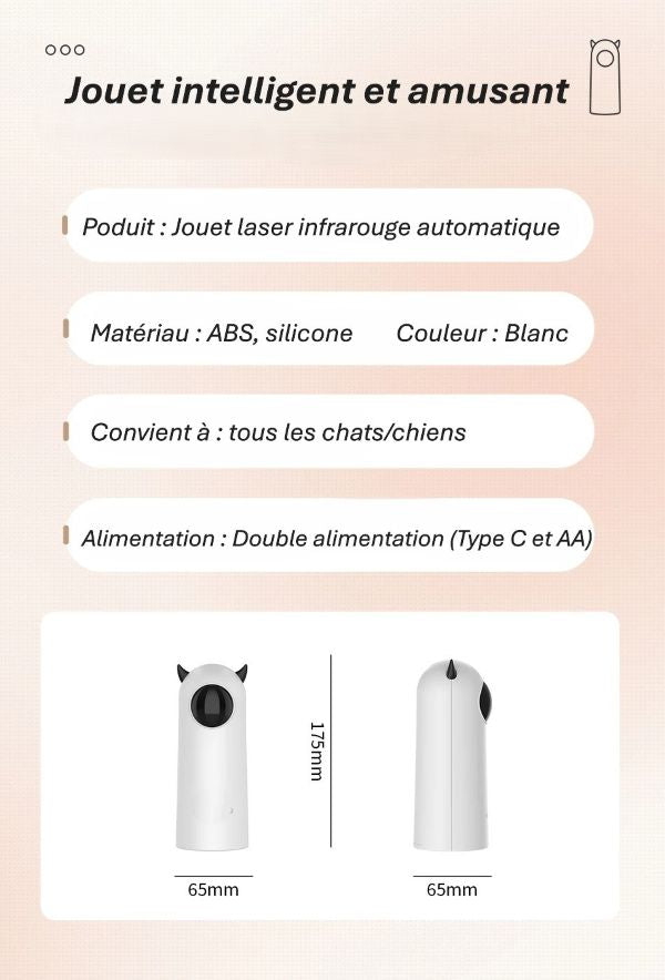 Jouet Interactif Intelligent pour Chats & Chiens | Laser LED Automatique & Portable