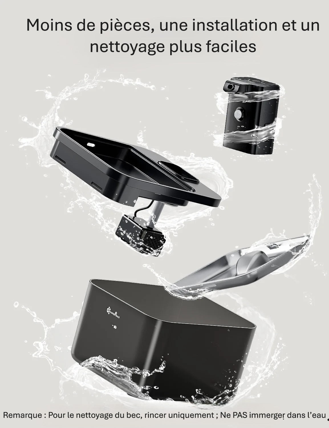 Fontaine à eau automatique en acier inoxydable pour chat |Eau pure et fraîche en Continu