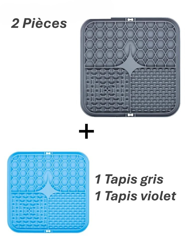 Tapis à lécher pour chien – Silicone antidérapant, anti-stress et alimentation lente