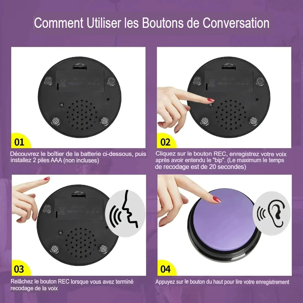 Boutons vocaux intelligents pour animaux | Communication & Dressage ludique