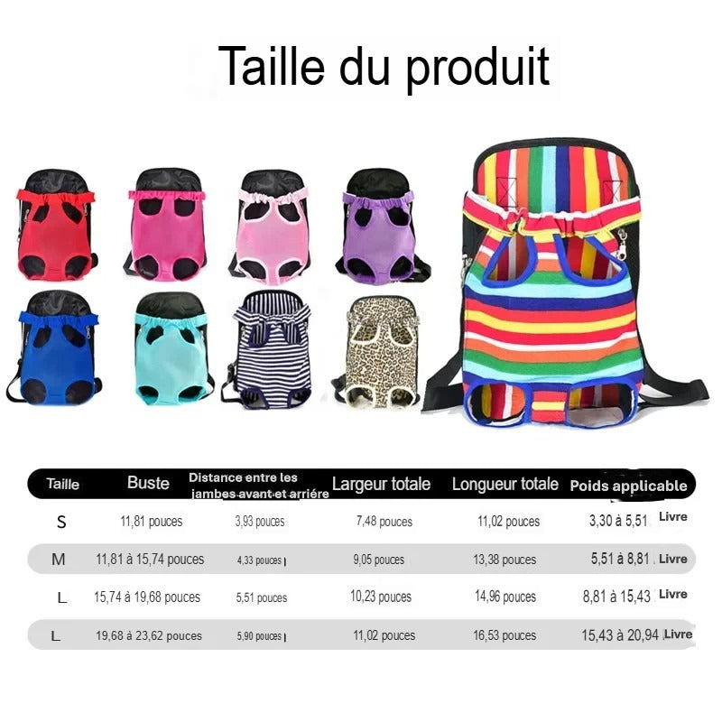 Sac à dos réglable double épaule pour Chat & Chien | Transport confortable en voyage & Randonnée
