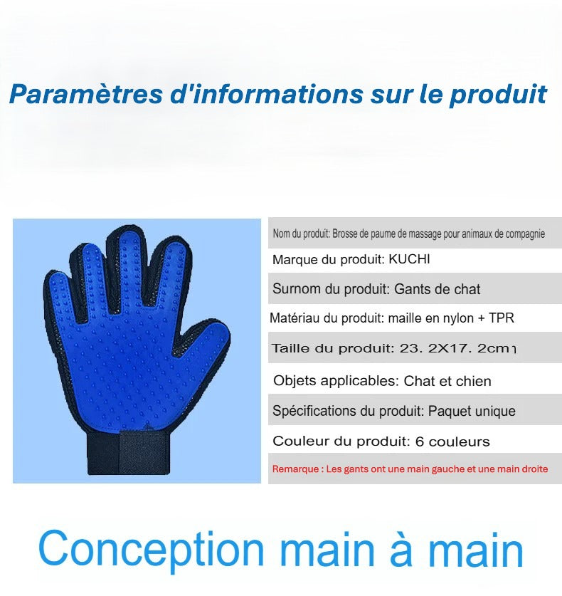 Gants de toilettage pour animaux de compagnie