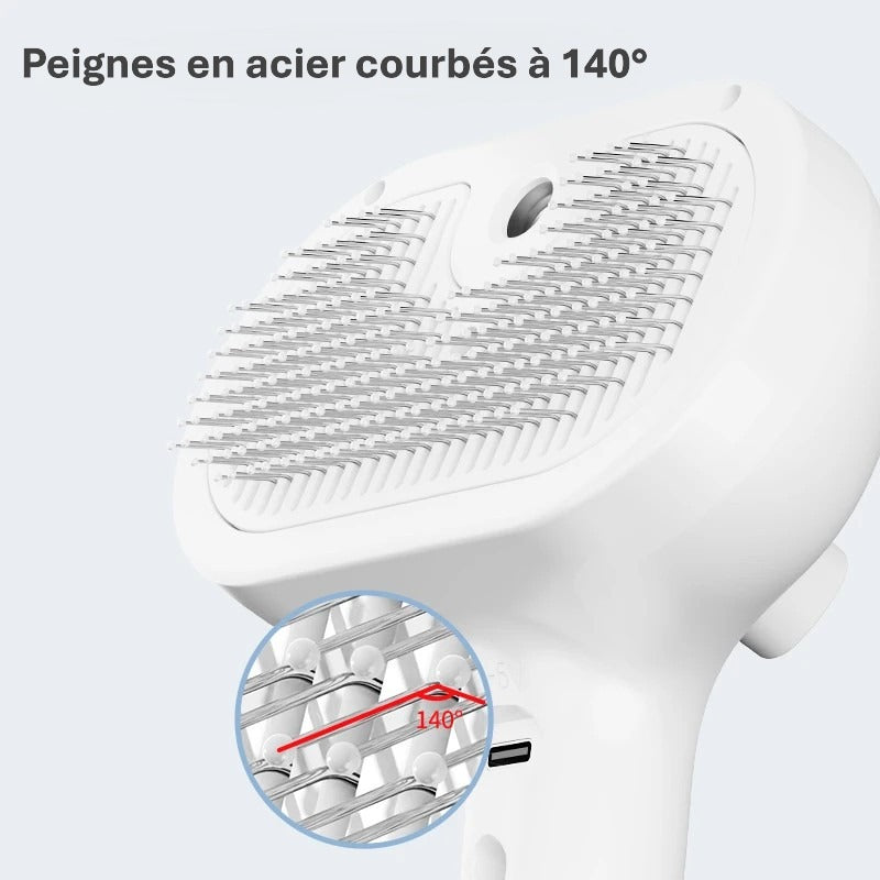 Brosse vapeur 2-en-1 pour chiens & chats | Hygiène, Confort, Brillance