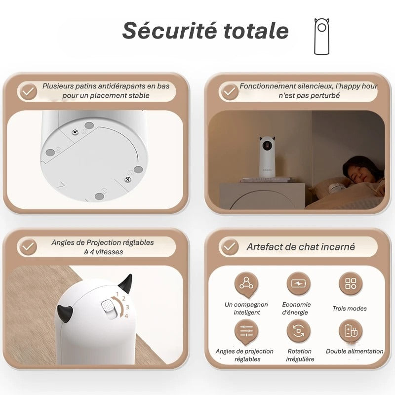 Jouet Interactif Intelligent pour Chats & Chiens | Laser LED Automatique & Portable