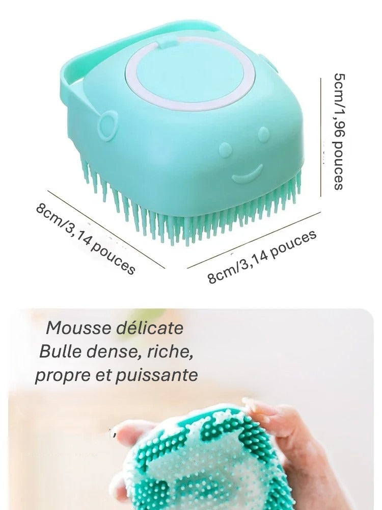 Brosse de bain douce en silicone pour animaux | Massage & Nettoyage efficace et doux