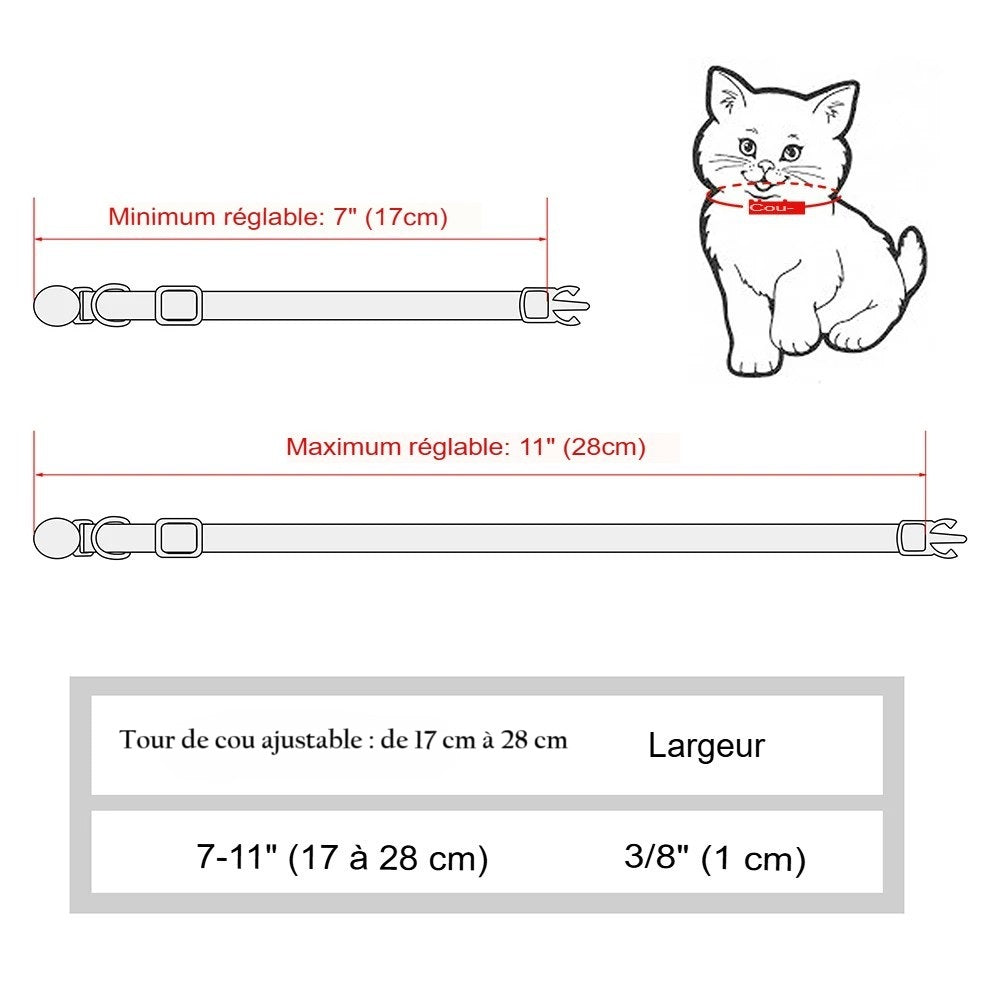 Collier anti perte pour chats & chiens | Gravure personnalisée gratuite, Clochette & Design ajustable.