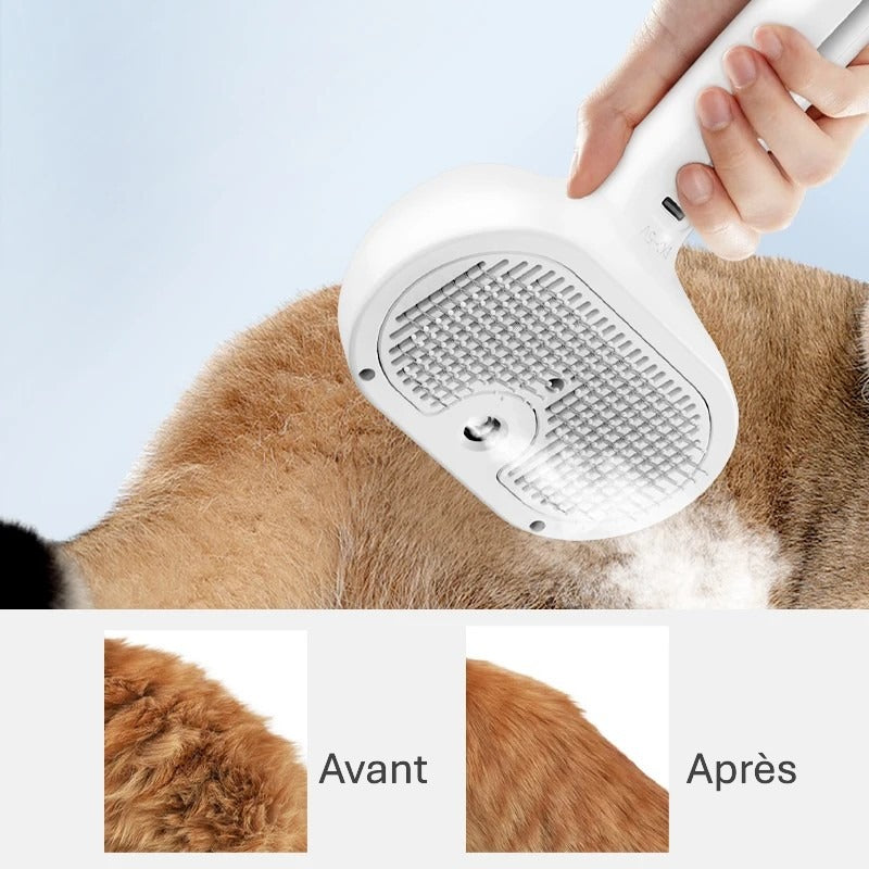 Brosse vapeur 2-en-1 pour chiens & chats | Hygiène, Confort, Brillance