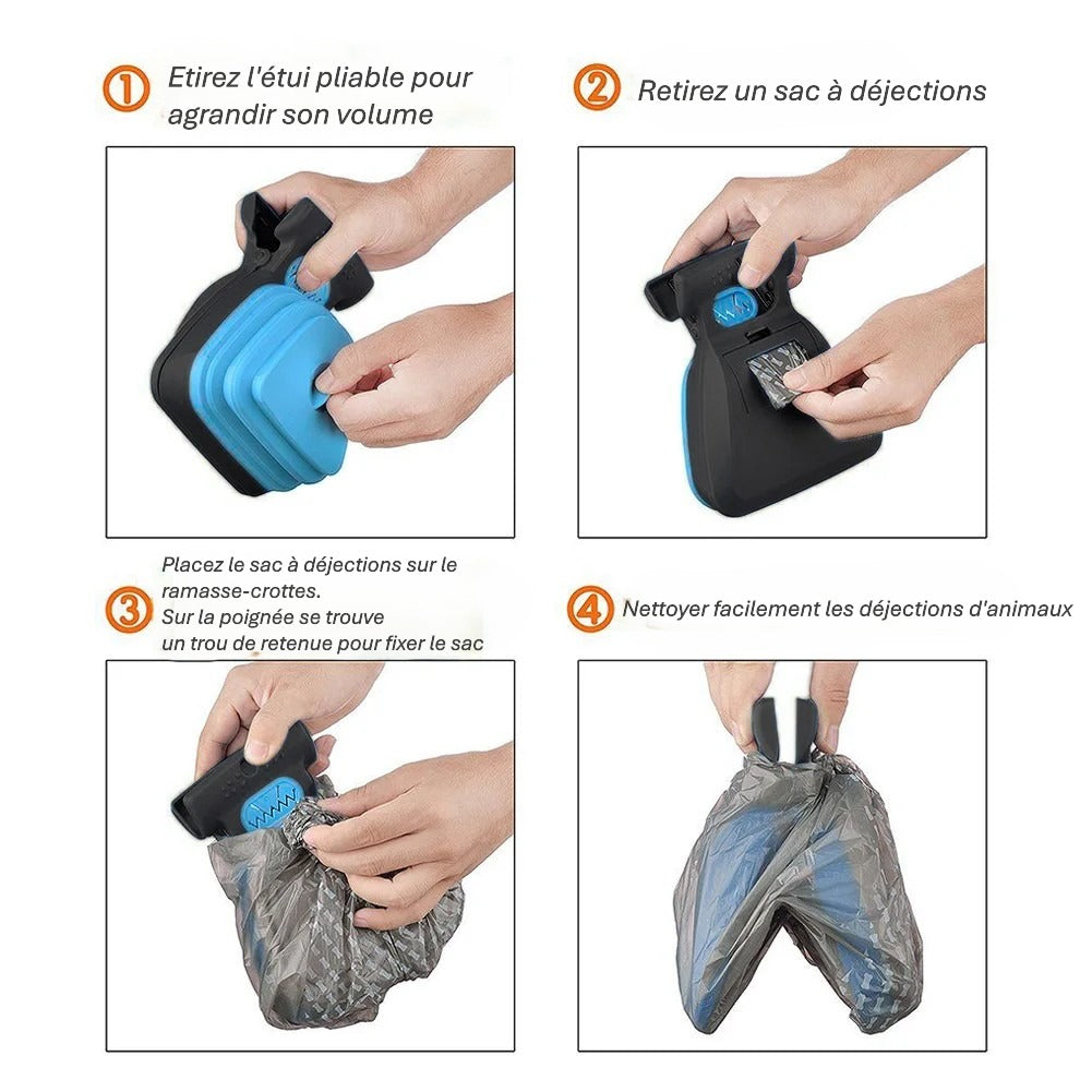 Ramasse Crottes Pliable de promenade et voyage pour Chien | Compact, Pratique & Écologique
