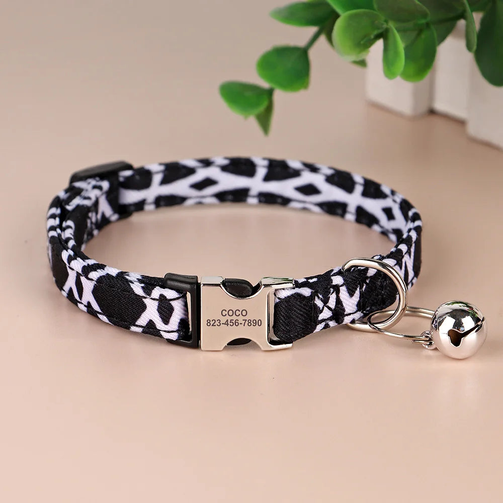 Collier anti perte pour chats & chiens | Gravure personnalisée gratuite, Clochette & Design ajustable.