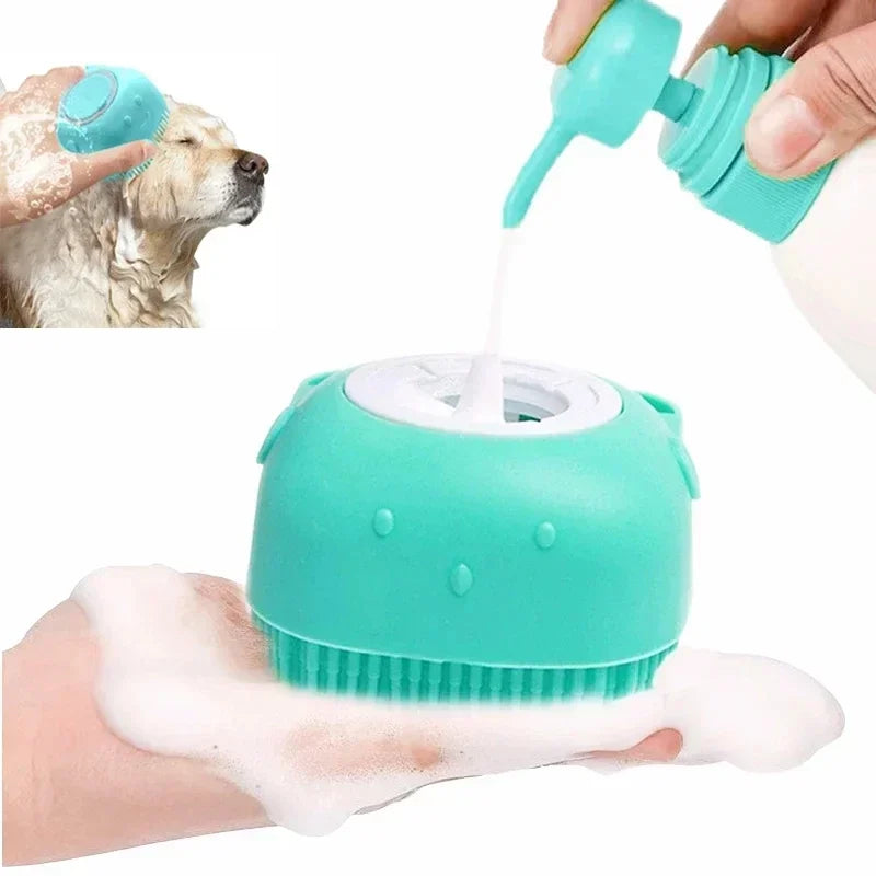 Brosse de bain douce en silicone pour animaux | Massage & Nettoyage efficace et doux
