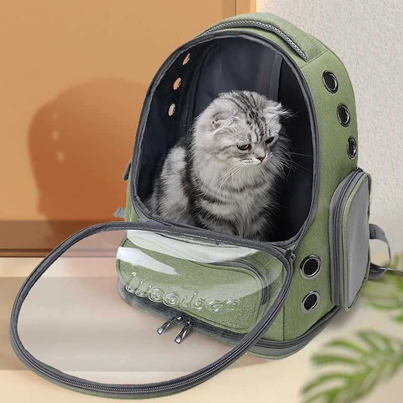 Sac à dos transparent pour chat & Petit chien | Transport aéré & Élégant en voyage