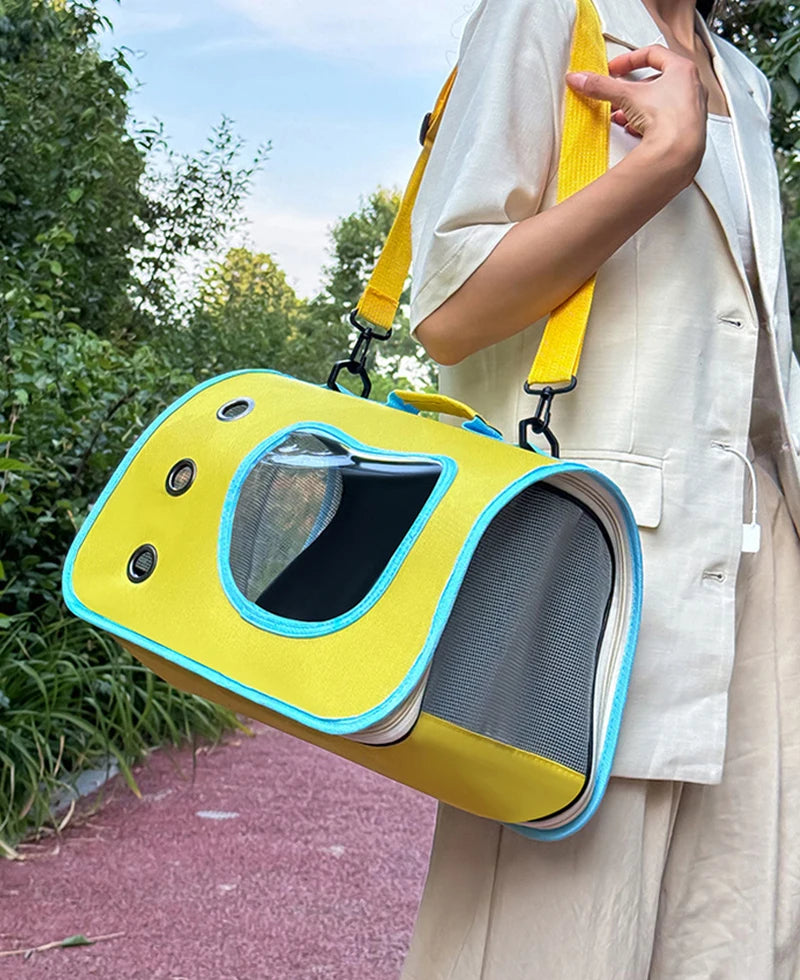 Sac de transport pliable pour chat & Petit chien | Bandoulière respirante & Design portable