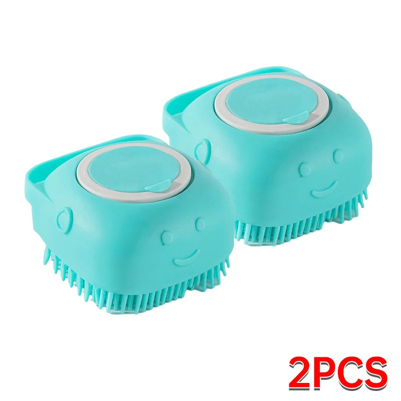 Brosse de bain douce en silicone pour animaux | Massage & Nettoyage efficace et doux