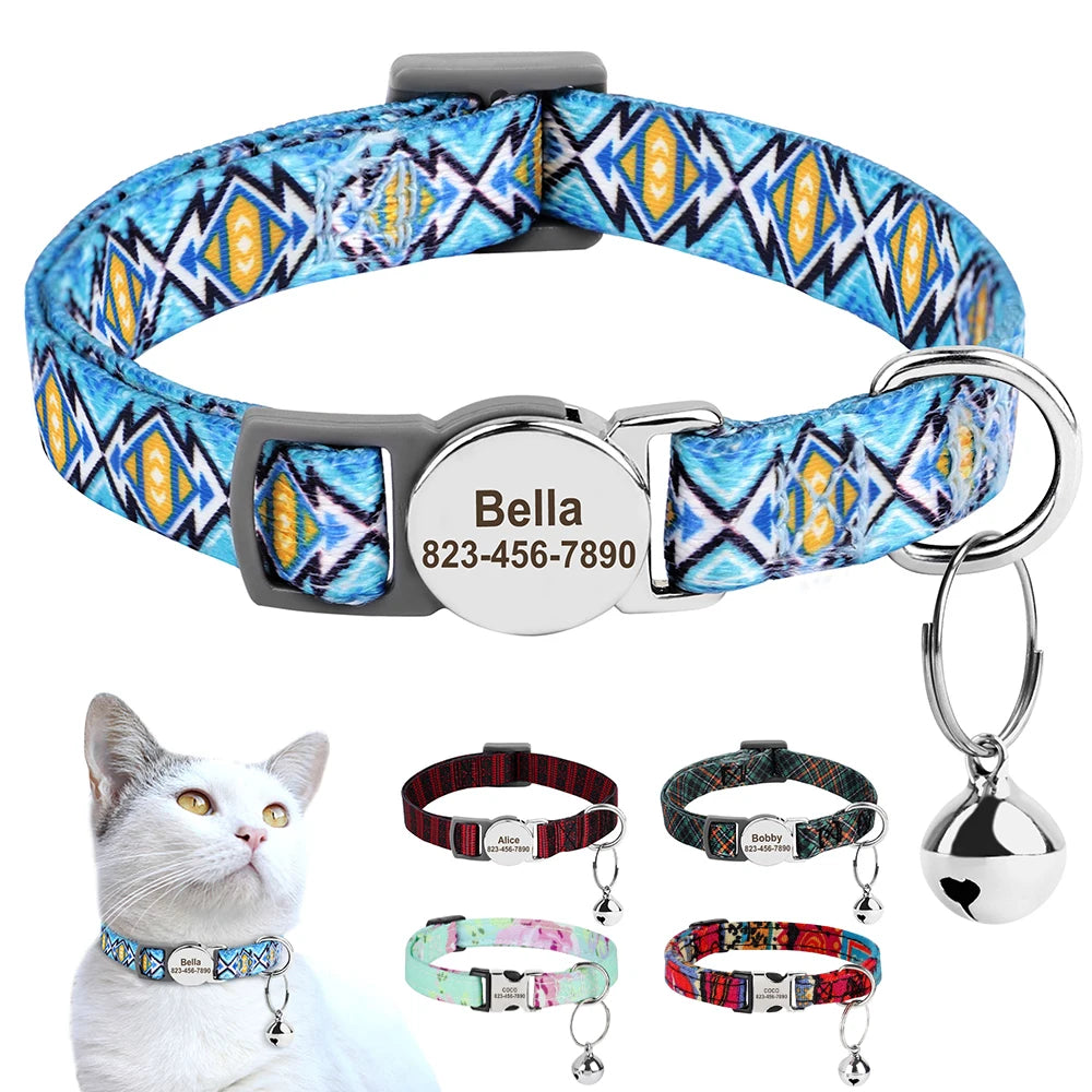 Collier anti perte pour chats & chiens | Gravure personnalisée gratuite, Clochette & Design ajustable.