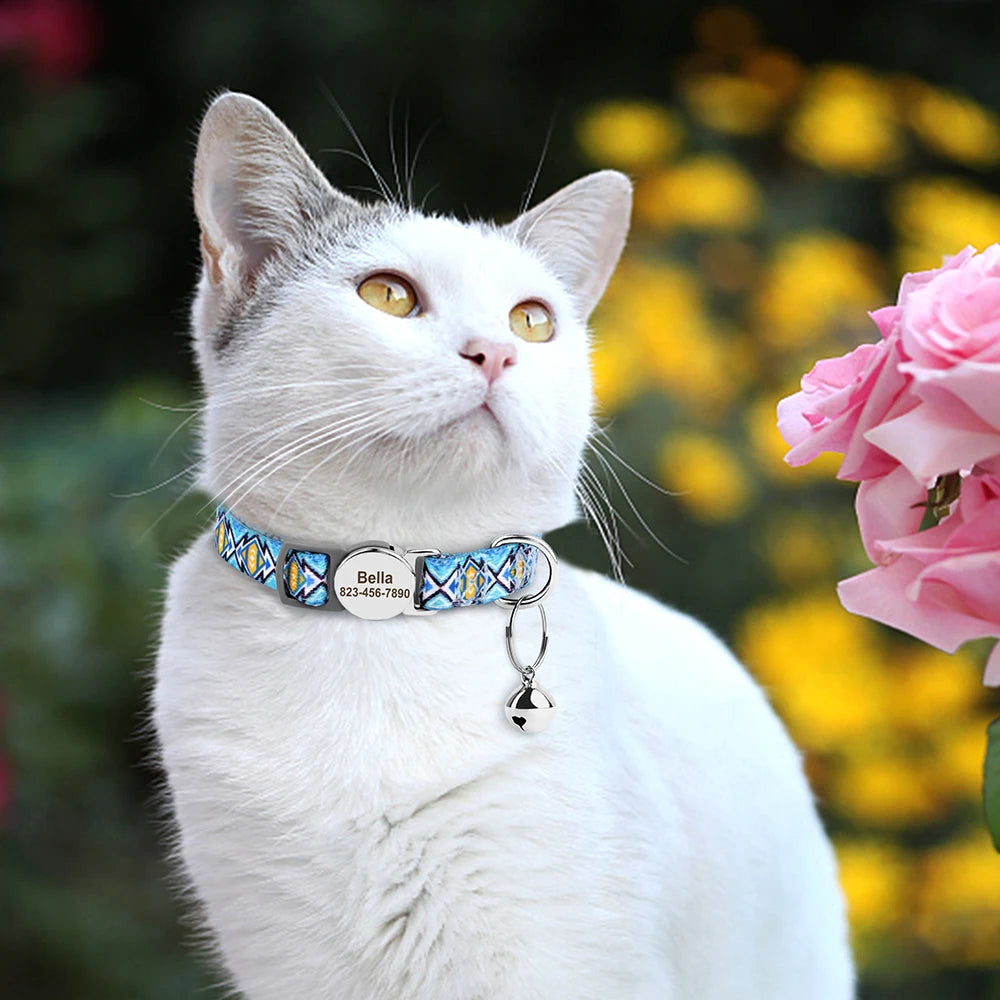 Collier anti perte pour chats & chiens | Gravure personnalisée gratuite, Clochette & Design ajustable.