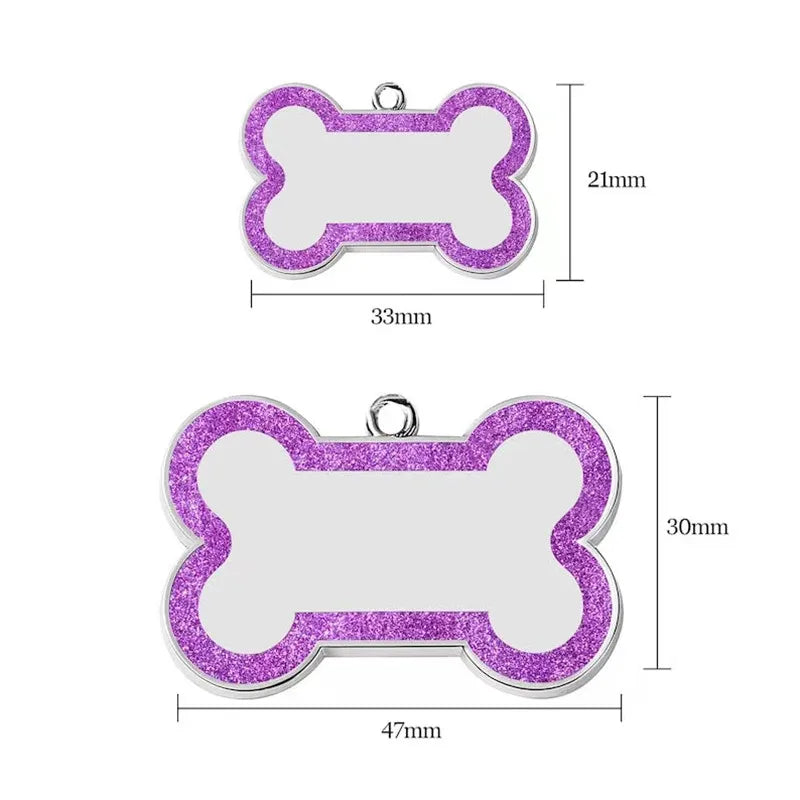 Médaille Pailletée Double Face Personnalisée pour Chien & Chat | Élégance & Sécurité