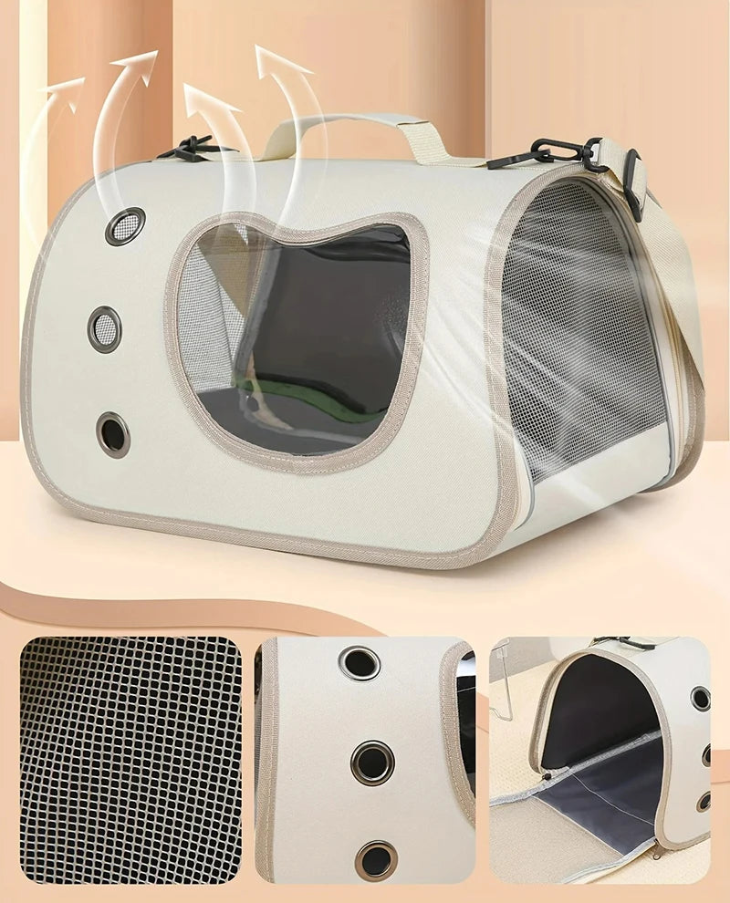 Sac de transport pliable pour chat & Petit chien | Bandoulière respirante & Design portable