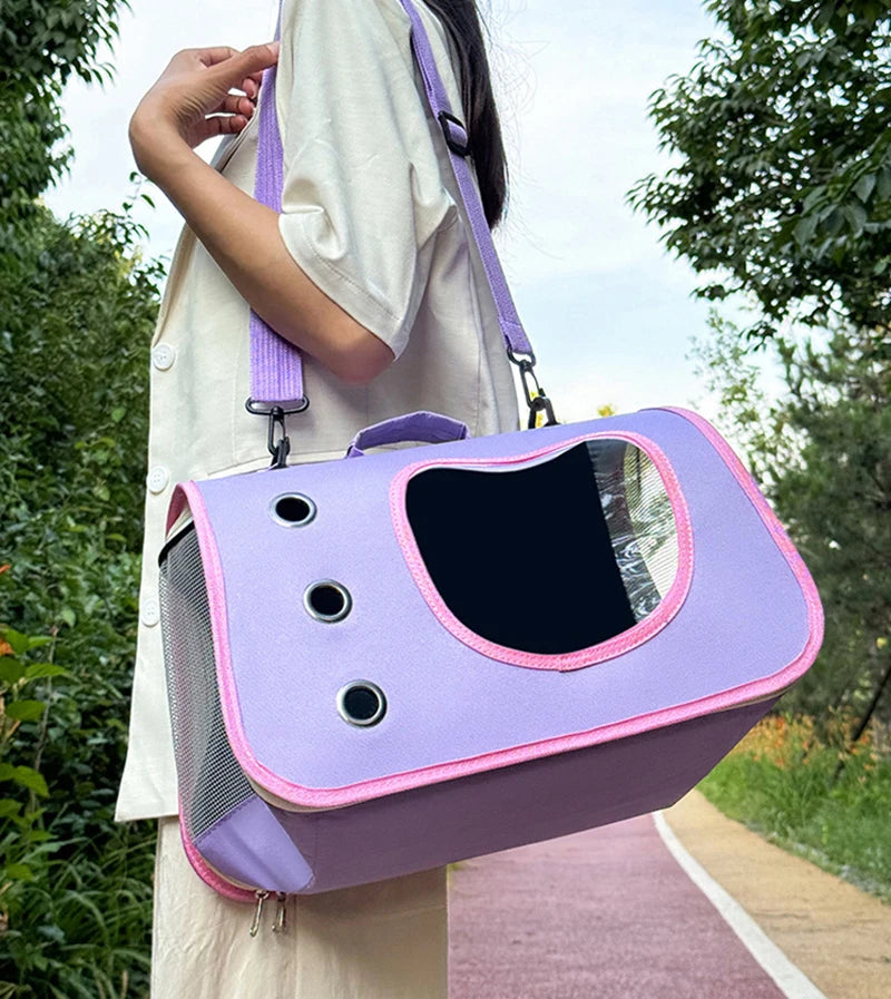 Sac de transport pliable pour chat & Petit chien | Bandoulière respirante & Design portable