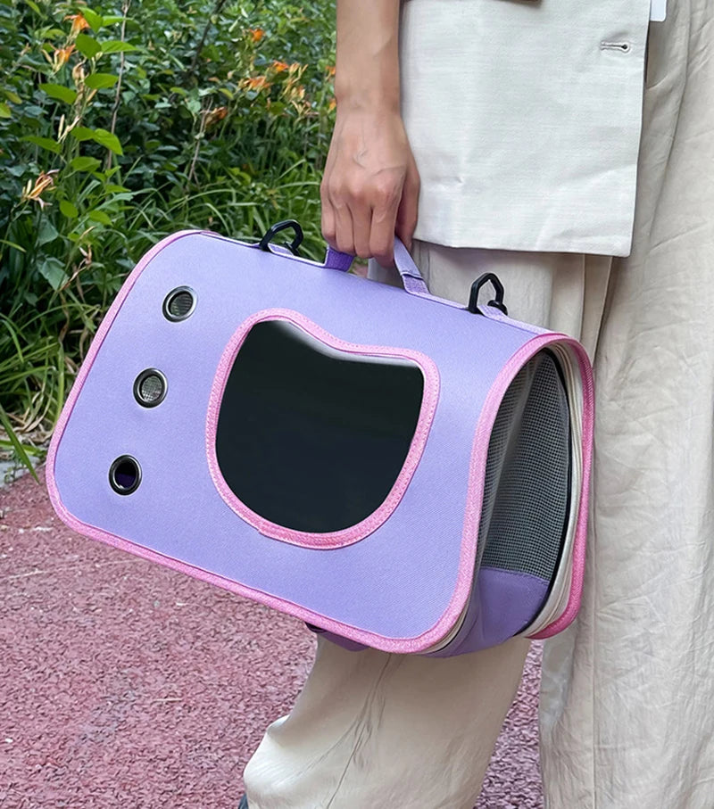 Sac de transport pliable pour chat & Petit chien | Bandoulière respirante & Design portable