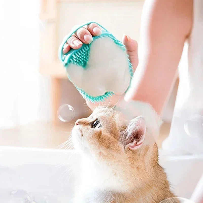 Brosse de bain douce en silicone pour animaux | Massage & Nettoyage efficace et doux