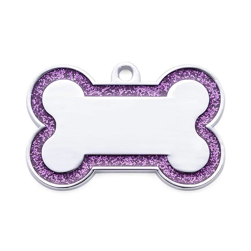 Médaille Pailletée Double Face Personnalisée pour Chien & Chat | Élégance & Sécurité