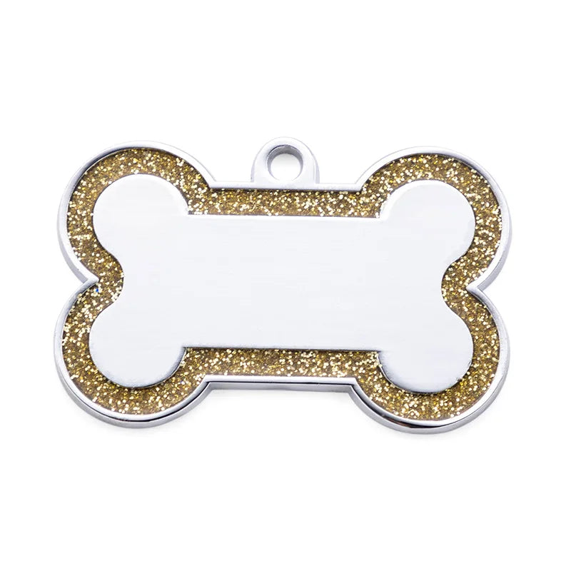 Médaille Pailletée Double Face Personnalisée pour Chien & Chat | Élégance & Sécurité